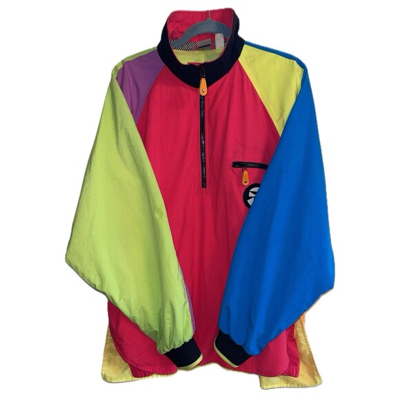 VTG 80’s Neon Ocean Pacific OP Pull Over Jacket Performance Board Wear Size M - Picture 4 of 14
